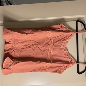 Last chance! Clay/pink crochet tank